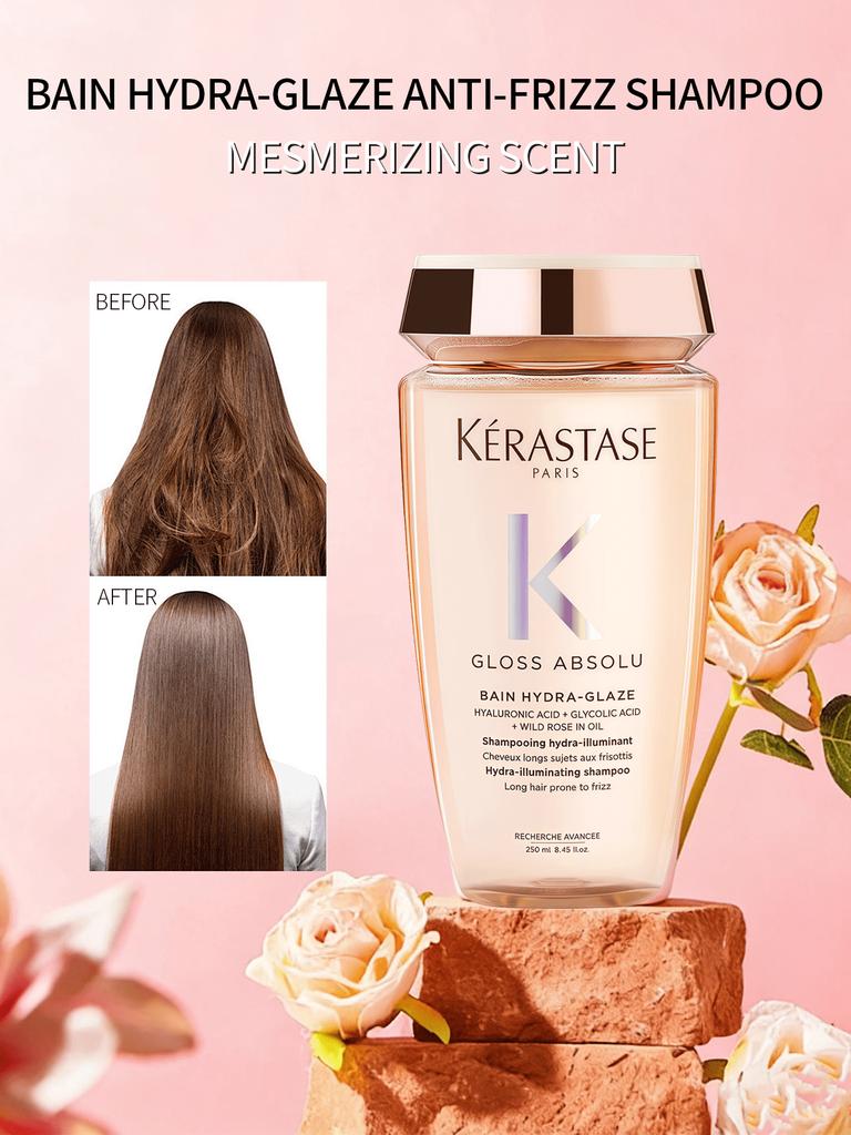 Kérastase Gloss Absolu Shampoo 80ml/250ml | Wildrose Frizz-Kontrolle & Glanz-Boost