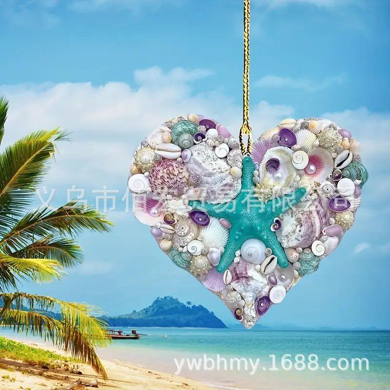 

Очаровательное мультяшное акриловое украшение на рождественскую елку 2024 года для любителей пляжа и в качестве подарка