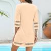 Women's Summer Spring Casual T Shirt Dress Hollow Out Short Sleeve Beach Vacation Swing Sundress
