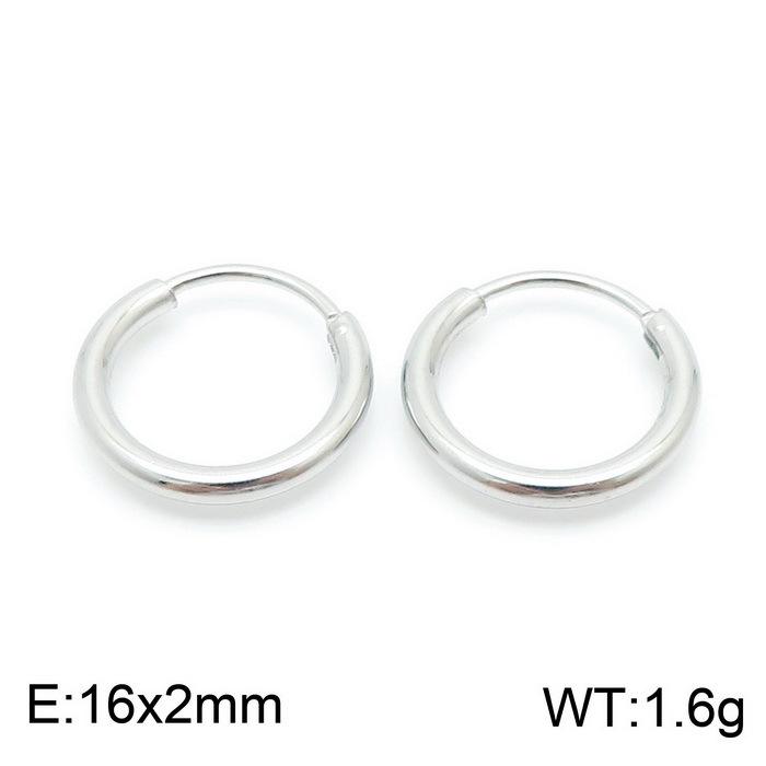 Men's and Women's Hand-Polished 304 Stainless Steel Round Wire Ear Cuffs and Studs