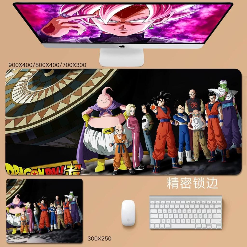 Laptop-Mauspad Dragon Ball Animation Son Goku Leder-Mauspad Cartoon Vegeta Bulma Broly Großes Tastaturpad Schüler Lernen Schreiben Schreibtischunterlage