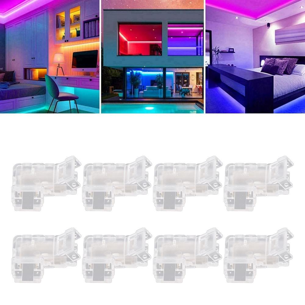 8pcs 8mm Strip Light Connector Transparent LED Strip Connector  For COB LED Strip Light