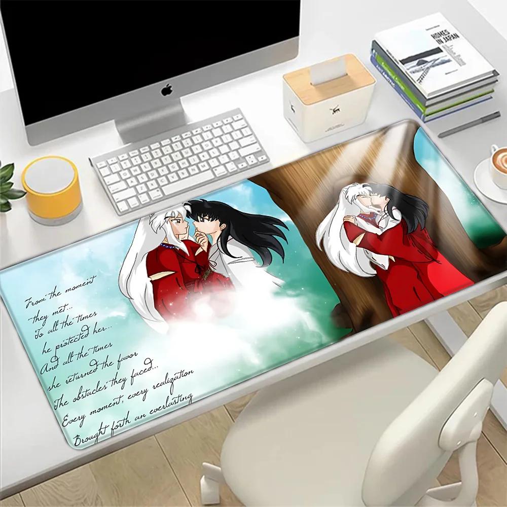 Anime Inuyasha Mousepad HD Printing Computer Gamers Locking Edge Non-slip Mouse Pad XXL90x40cm Keyboard PC Desk Pad