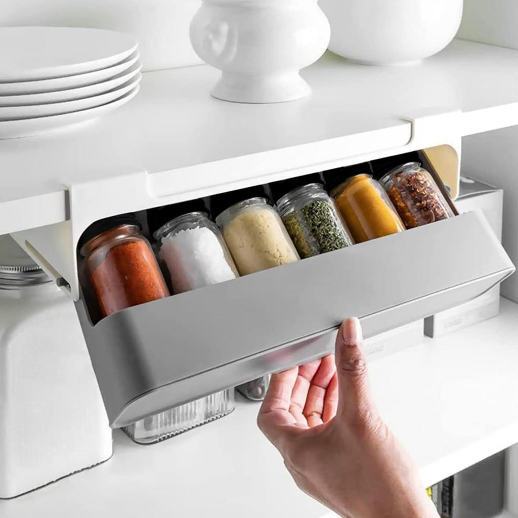 Prateleira para temperos Yousheng Kitchen, organizador de temperos de parede, suporte de plástico para frascos de temperos, organizador de despensa para casa, cozinha e sala de jantar