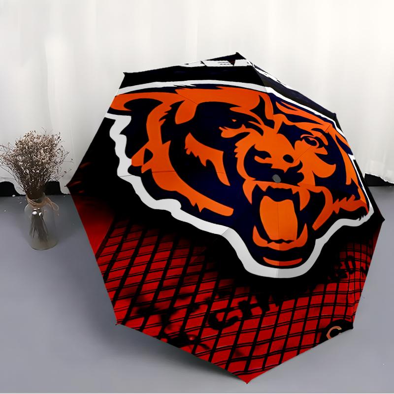 Printed Chicago Bears logo Folding Umbrella,Outdoor,Leisure,And Travel Umbrella,Durable Umbrella Fabric,Birthday And Holiday Gift