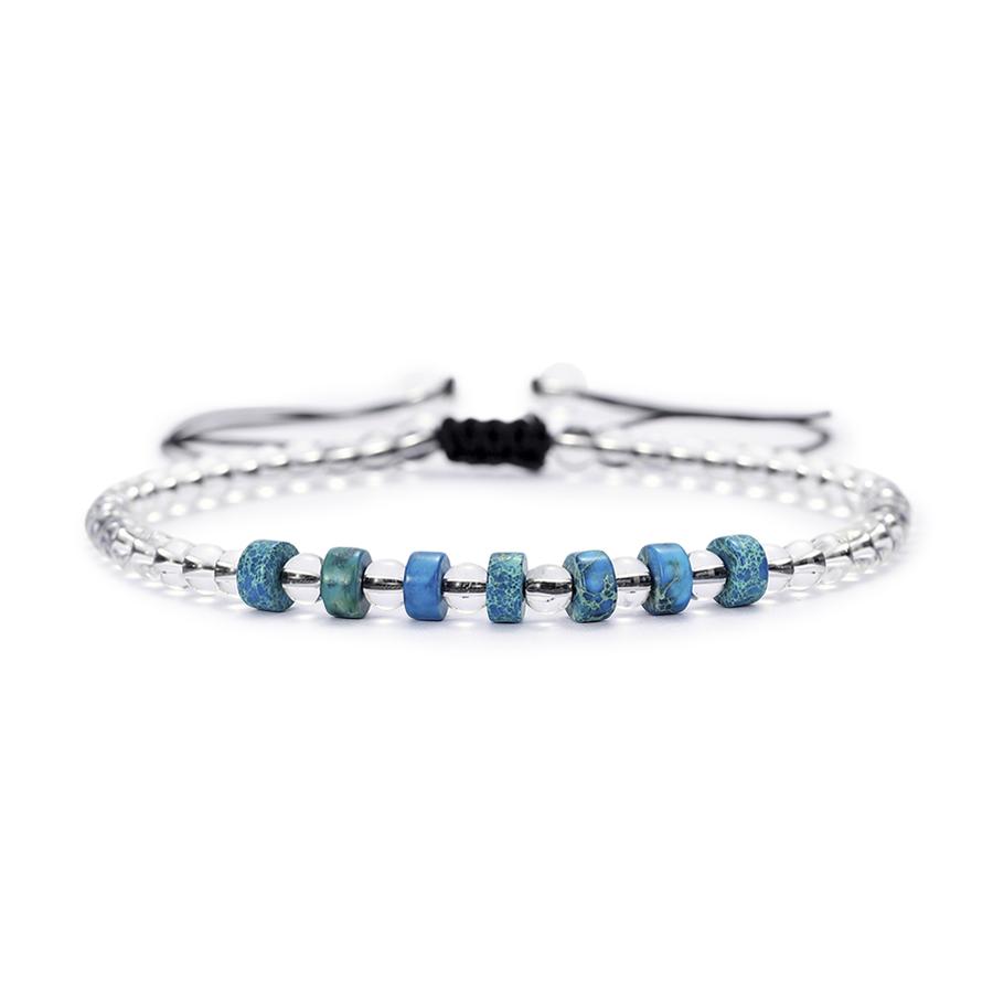 Boho Damen Fußkettchen Premium Ausgewählter Kaiserstein Handgeflochten Verstellbares Fußarmband Strandurlaub Knöchel Accessoire