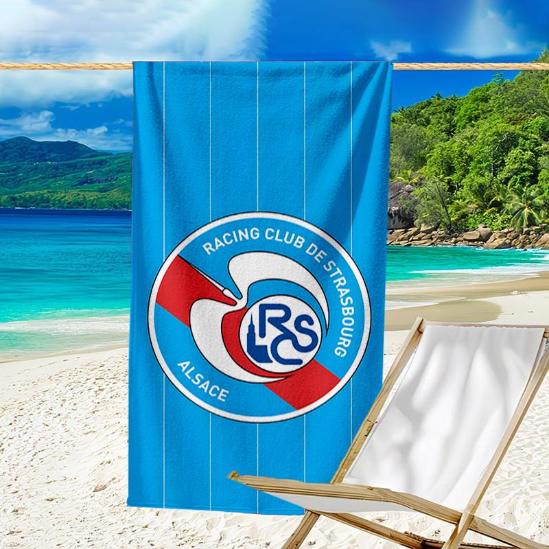 Fußball Straßburg Wappen Strandtuch - Weiche, Saugfähige Mikrofaser, Leicht, Ideal für Den Strand, Partys, Reisen, Camping Fan Geschenke