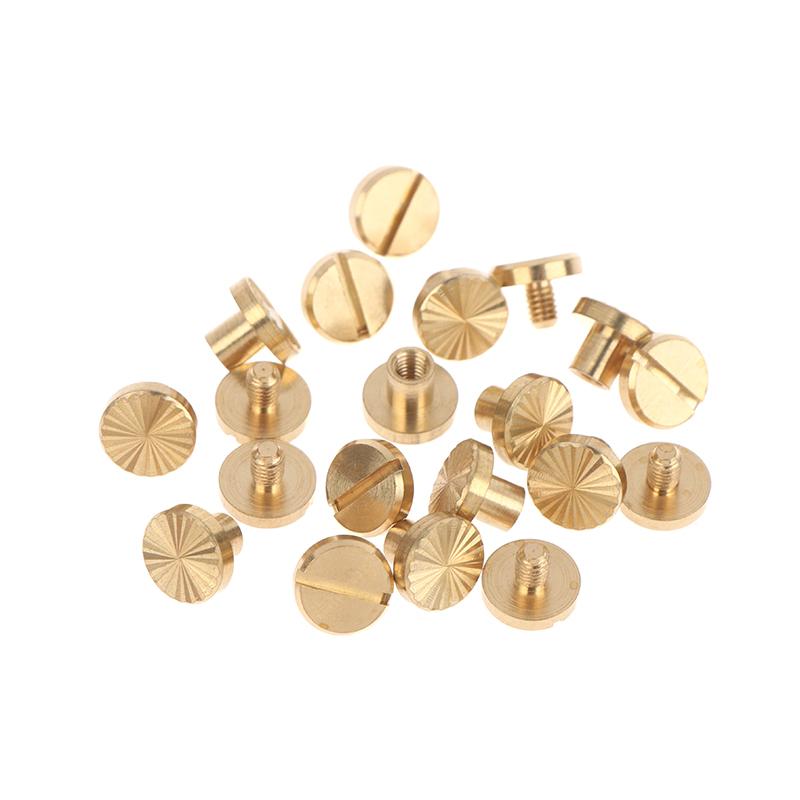

New 10pcs Solid Brass Binding Chicago Screws Belt Screw Nail Stud Rivets For Photo Album Leather Craft Belt Wallet Fasteners