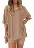 Women's Casual V-neck T-shirt & Shorts Homewear Set, 2026 Collection: Comfortable and Stylish 