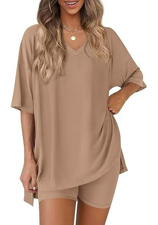 Women's Casual V-neck T-shirt & Shorts Homewear Set, 2026 Collection: Comfortable and Stylish 