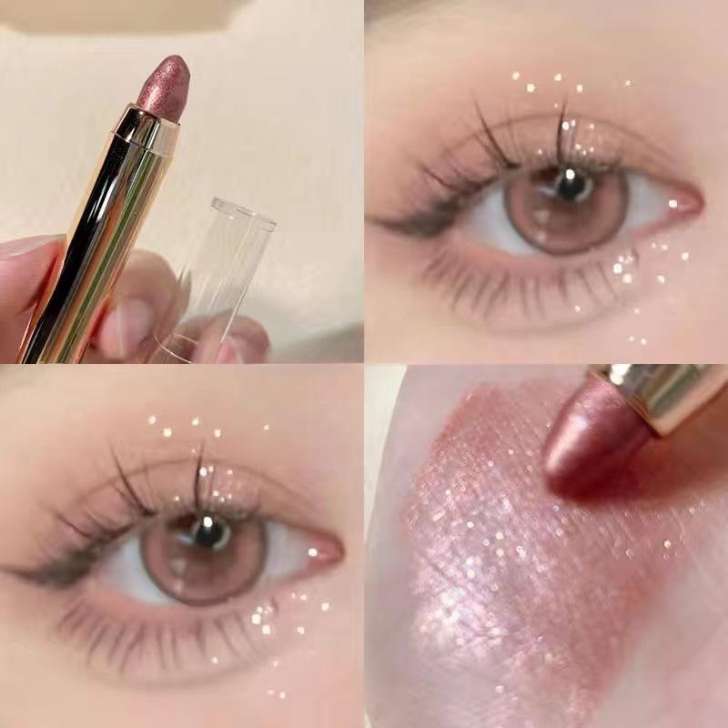 Creion iluminator cu sclipici Creion cu vierme de mătase perlescent, rezistent la apă, de lungă durată, iluminator pentru ochi Stick, alb argintiu, machiaj pentru ochi