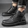 Fashion 2024 Winter Men's Boot British Style Retro Middle Cut Men Boot High Cut Men's Shoes Snow Bootsd