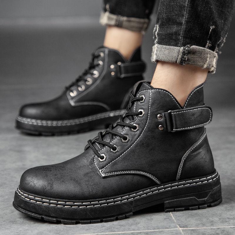 Fashion 2024 Winter Men's Boot British Style Retro Middle Cut Men Boot High Cut Men's Shoes Snow Bootsd