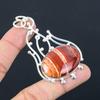 Friendship Day Sale 925 Silver Oval Natural Red Snakeskin Jasper Sister Pendant