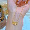 Gold Dragon Scale Clavicle Necklace with Heartbeat Pendant - Qixi Festival Gift