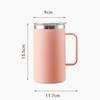 650ML Stainless Steel Water Bottle with Lid and Handle Double Layers Portable Simply Style Coffee Mug Heat Insulation Milk Cup