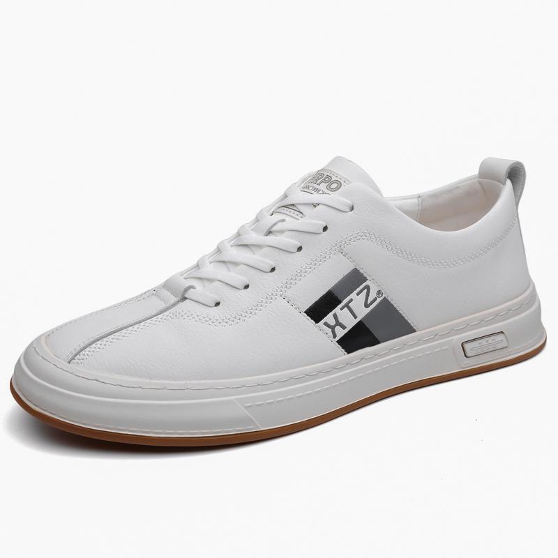 

Fashion New Trend Casual Leather Men Shoes Breathable Leisure Male Sneakers Non-slip Business Footwear Men Oxford Shoes Man Skate Flats 44 белый
