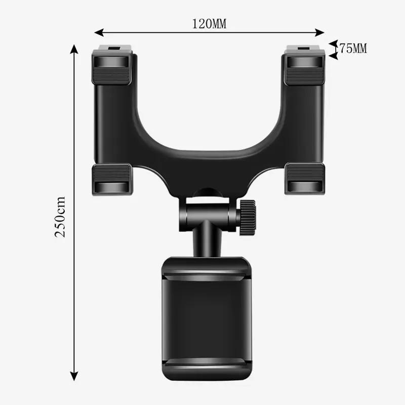 360° Rotation Car Phone Holder Rearview Mirror Mount Bracket Navigation GPS Support Mobile Phone Stand Clip Cell Phone Holder