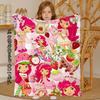 Kniedecke Wohndecken für den Winter Mikrofaser Übergröße Baby Leicht Fleece Bett Sofa Dekoration Erdbeerkuchen-Erdbeeren-P