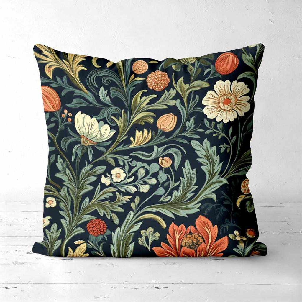 Vintage Floral William Morris Style Throw Pillow Covers Pattern Cushion Cover Suitable For Sofa Bedroom Car Pillow Cover