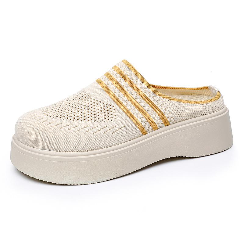Slippers Women's Summer New Bag Head Mesh Breathable Thick-soled Women's Slippers Wear Non-slip Soft-soled Fashion Women's Shoes