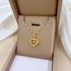 Smart Angel Heart Light Luxury Temperament Gorgeous Full Diamond Necklace Female Versatile Clavicle Chain Titanium Steel Chain