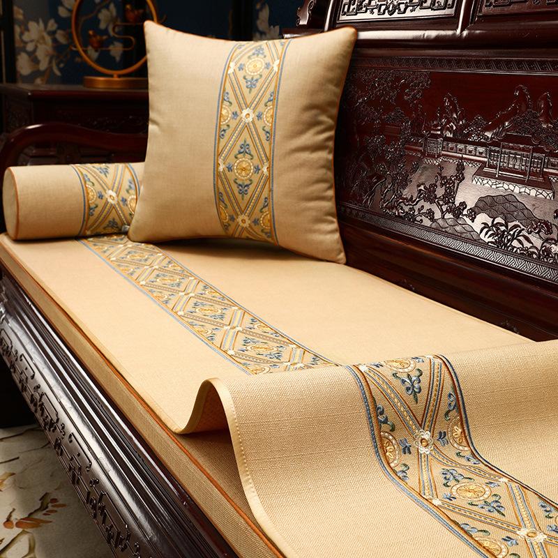

Chinese Sofa Seat Cushion Non-Slip Cover Cloth Mahogany Sofa Cushion Cover High-Grade Sofa Towel Luohan Bed Cushion Cover 90*140cm