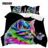 Cat Duvet Cover Set Cool Cat In Hat with Sharp Eyes Animal Twin Bedding Set Bedclothes Queen King Size Polyester Qulit Cover