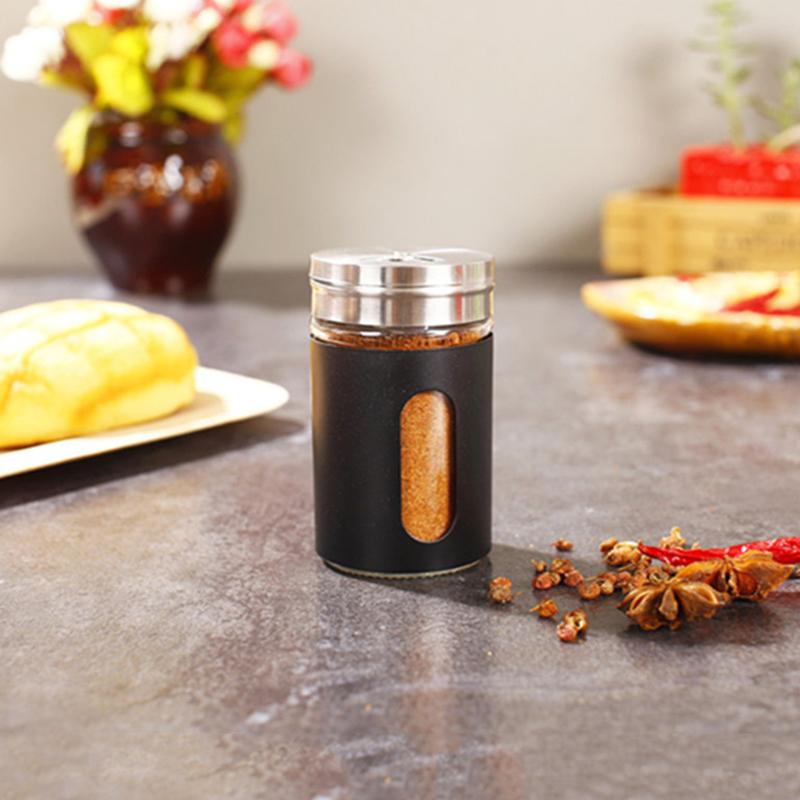 Pojemniki na przyprawy ze stali nierdzewnej Szklana butelka do smarowania Garnek do grilla Pieprz Uchwyt na wykałaczki Solniczka Obrotowy
