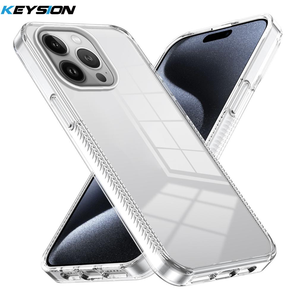 

KEYSION Прозрачный чехол для iPhone 14 Pro Max Мягкий ТПУ+ПК Противоскользящий HD Прозрачный Ударопрочный Чехол для телефона для iPhone 13 Pro Max for iPhone 13 Pro Max чистый