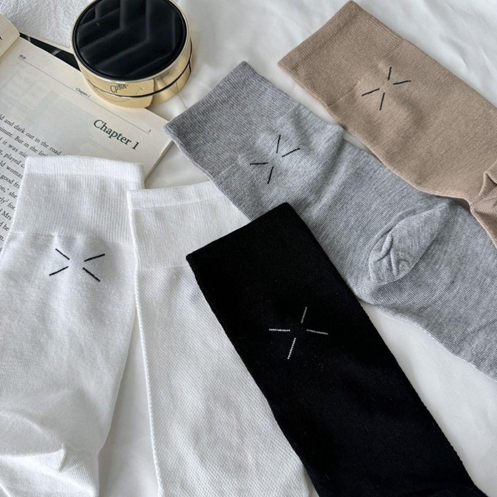 JK Mid Calf Stockings Breathable Split Toe Tube Socks Simple Calf Long Socks  Summer