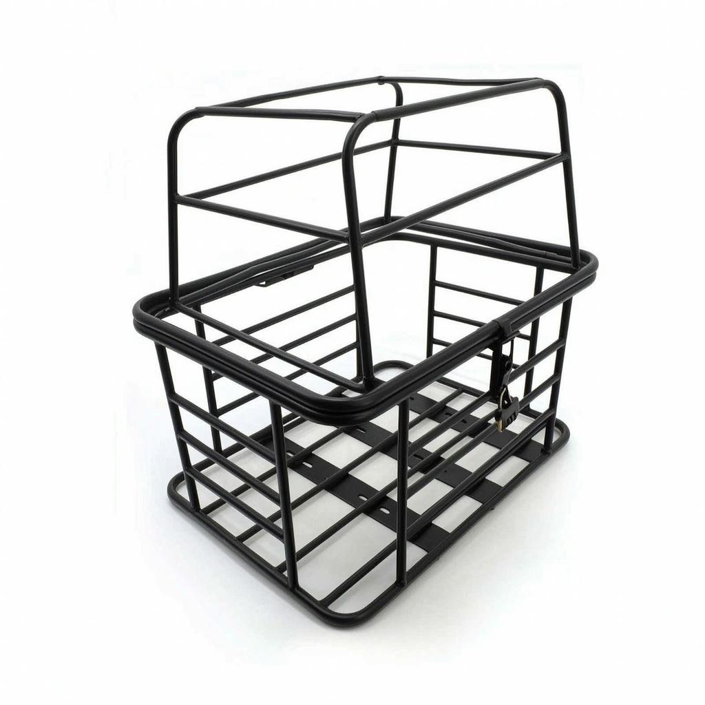 Metal Pet Carrier with Mounting Bracket Safe Bike Basket Sturdy Dog