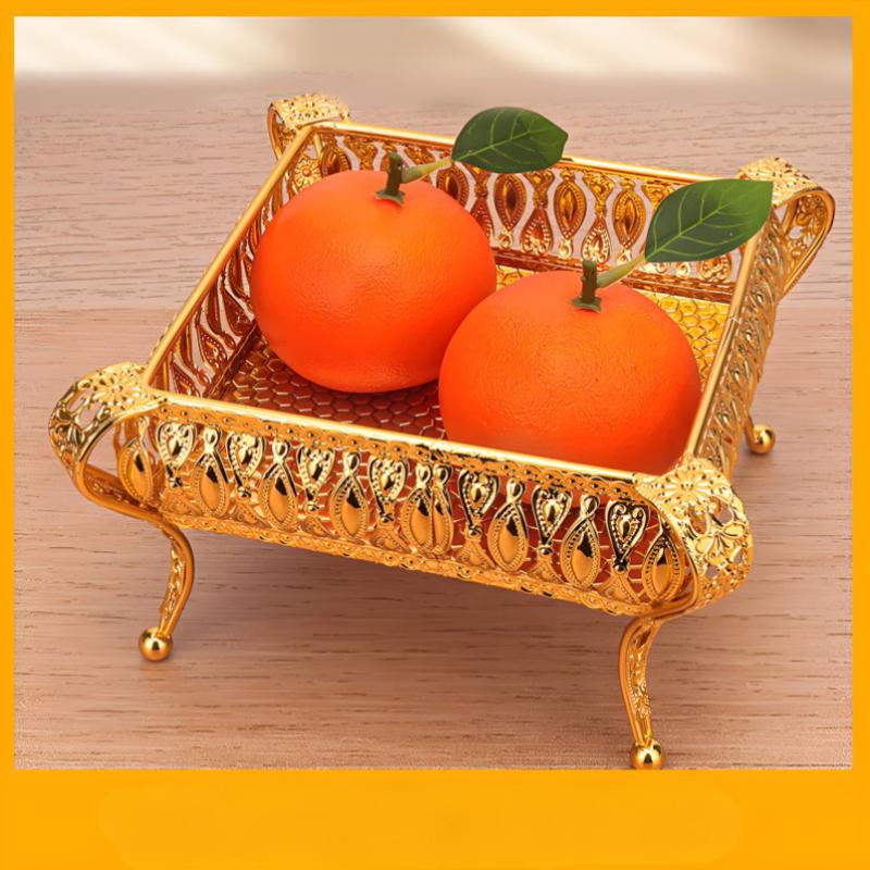 European Vintage Fruit Plate High-End Round El Glass Plate Multi-Layer Fruit Basket  Creative Cake Plate Ornaments