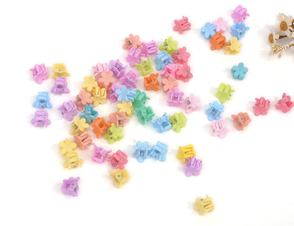 BIANHUAN Mini Flower Hair Clips, Set of 50, Kids and Babies Hairpins in Muted Colors, Cute and Stylish Hair Ornaments for Kids, Women, and Adults,