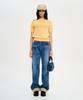 Woldeudillema Queen Embroidery Crop Half Sweatshirt (Yellow)