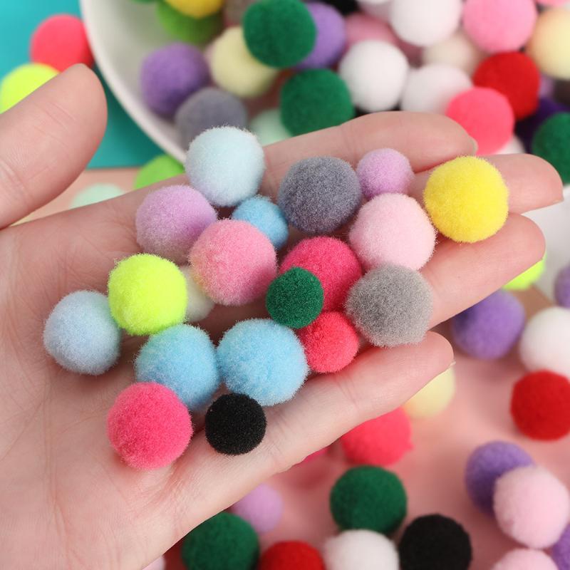 50Pcs/Pack Multicolored Polyester Wool Pom Poms Balls Diy Handmade Jewelry Accessories