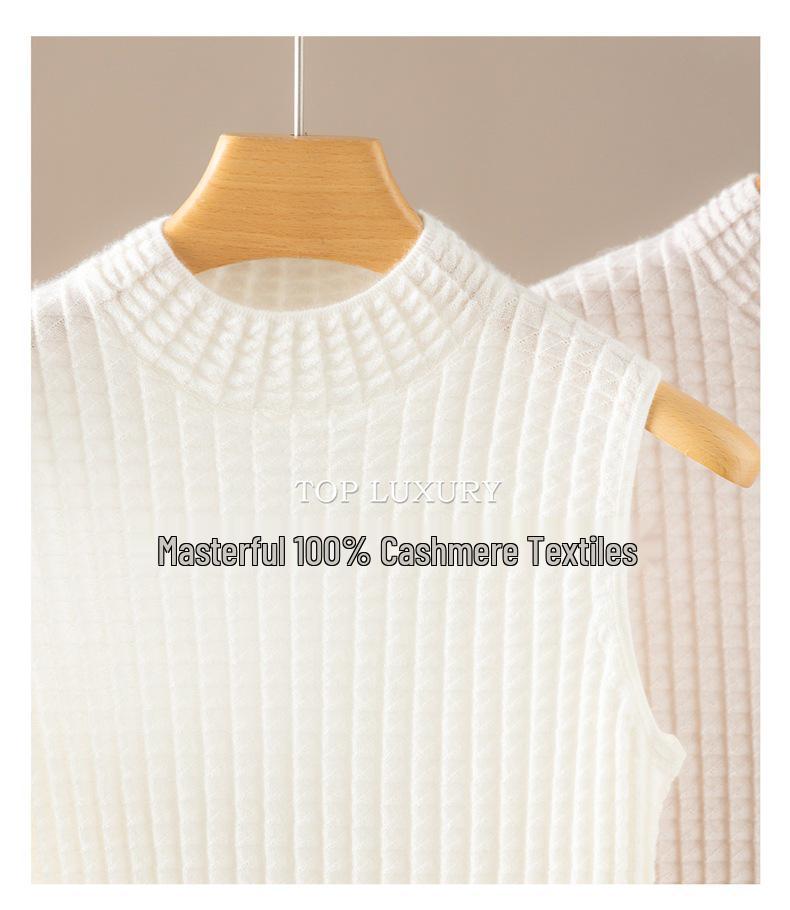 2026 Le Kasha Pure Cashmere Sleeveless High Neck Women's Camisole Tank Top
