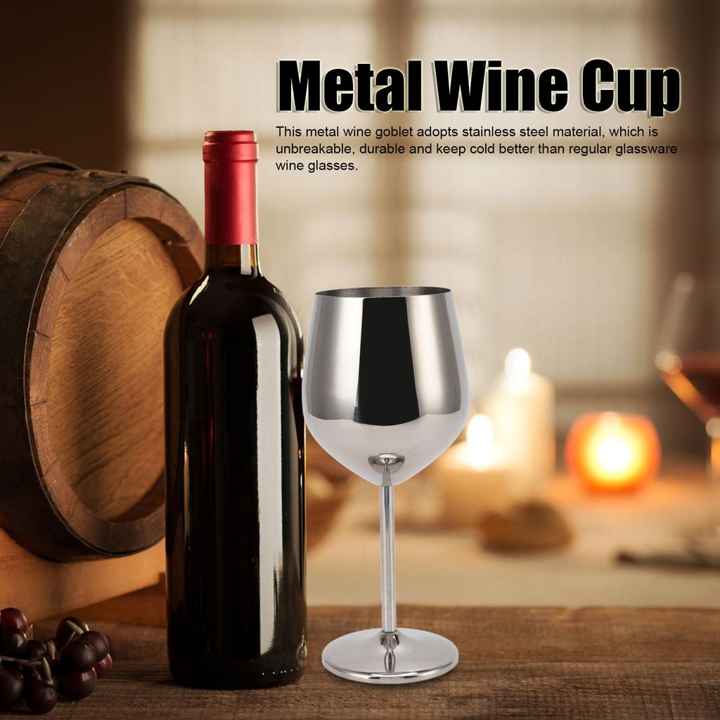 Metal Wine Goblet Stainless Steel Elegant High Hardness Widely Used Metal Wine Glass for Party Wedding Banquet
