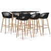 Day and Night - Day and Night High Table and Bar Stools 7 Pieces Black