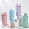 Portable 12oz Stainless Steel Vacuum Insulated Travel Mug With Straw Lid Car Office Outdoor Use
