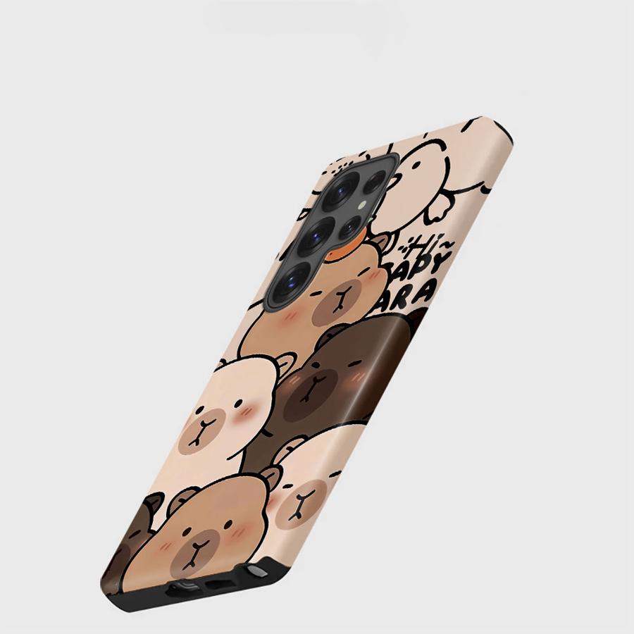 Cute Capybara Phone Case for Samsung Galaxy S25 S23Ultra A36 S23 A16 S25Ultra S20 FE A56 A26 S24 Ultra Soft Cover Capa