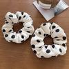 Black and White Polka Dots Large Intestine Hair Band Feminine Gentle Temperament Hair Tie Headrope Simple Lazy Style Fabric Hair Accessories