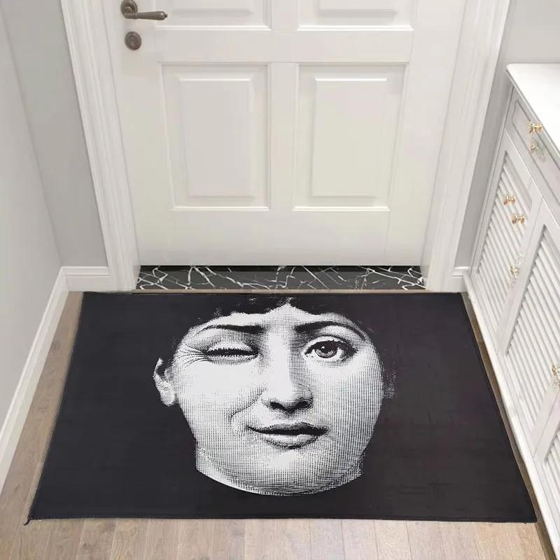 Fun Art Lady Portrait Carpet Rug for Living Room Bedroom Anti-slip Carpets Decor Bedside Soft Floor Mat Kitchen Entrance Mats
