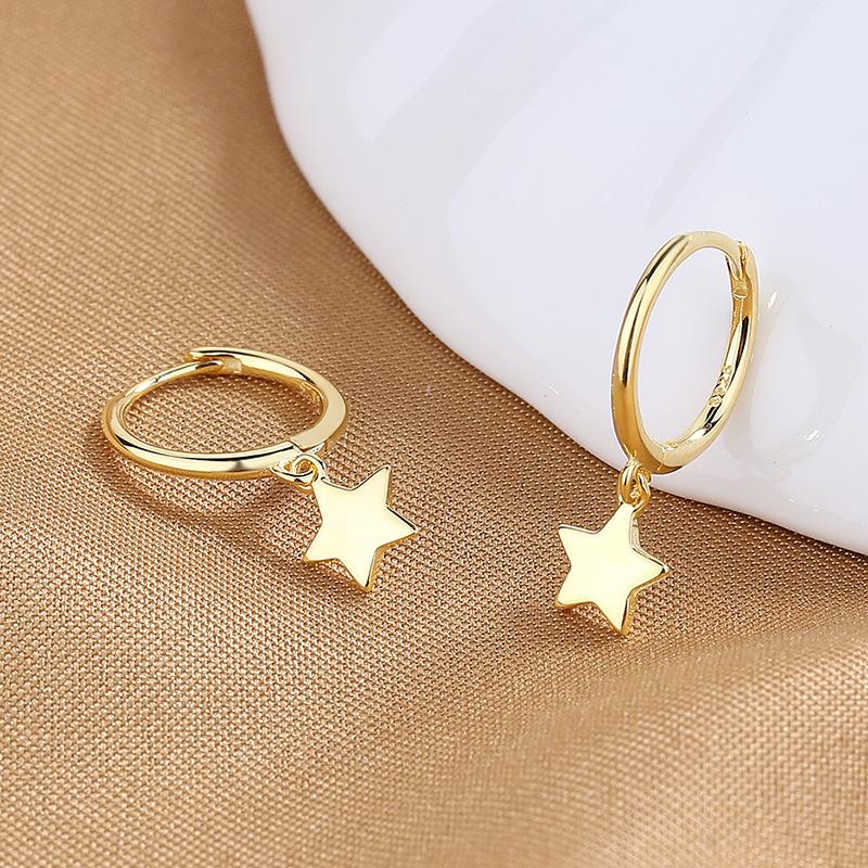 Plain Circle Simple And Generous Earrings Women'S Niche Design Sense Men'S Cross Love Ear Buckle Earrings Men