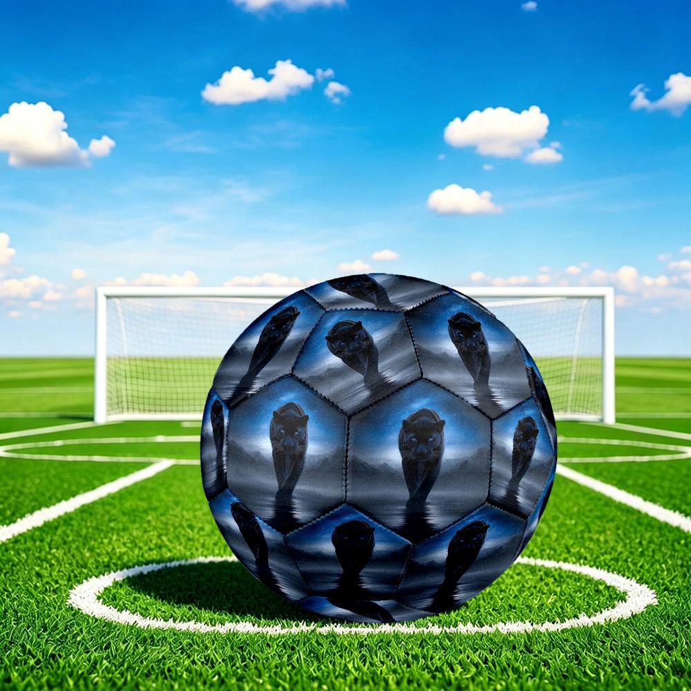 1pc Black Panther Night Size 5 Soccer Ball Professional Match Training Football Indoor &Outdoor Sports Ball Lightweight Durable C65130