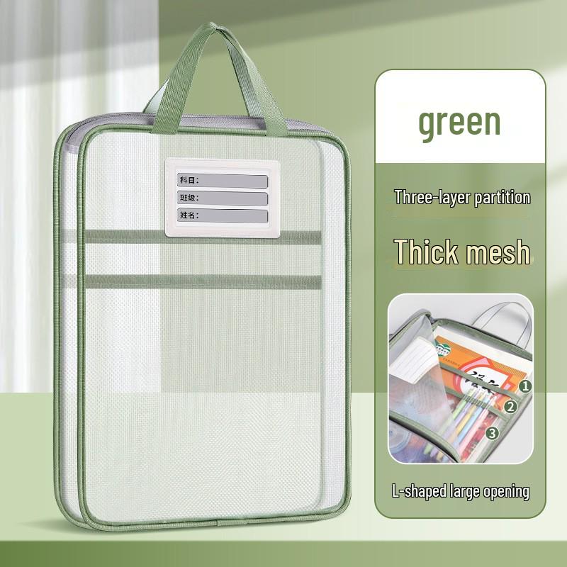 Best-Selling Transparent Student Mesh Handbag with L-Shaped Zipper