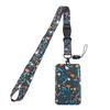Buckle Printed Card Holder with Lanyard Flower Grass ID Card Holder