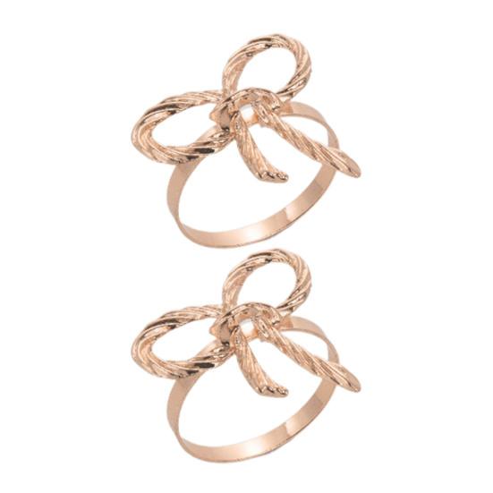 Napkin Rings with Bow Decor Zinc Alloy Napkin Holders Wedding Party Decoration Table Setting Accessories