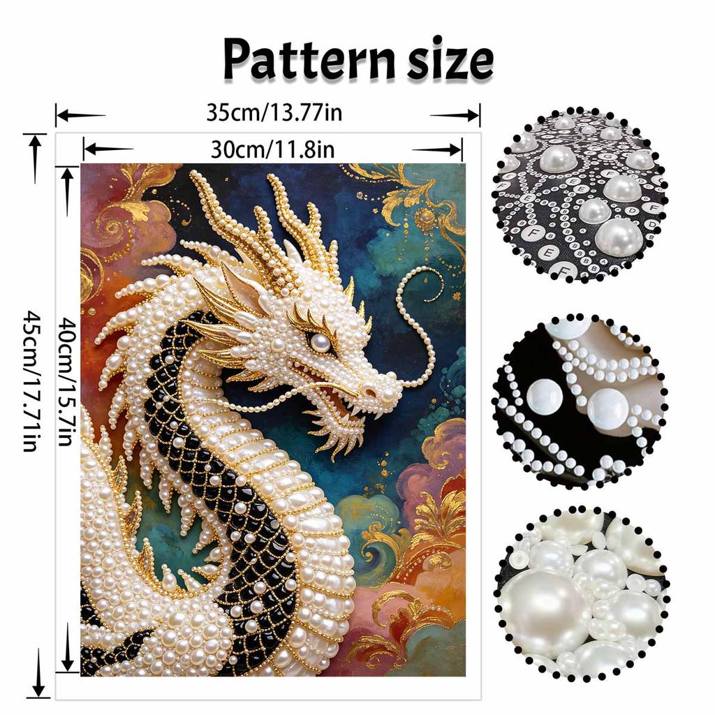 Handmade Elegant Chinese Golden Dragon Pearl DIY Painting Creative Interior Wall Art Fine Gift For Household Home Space Beautification Craft Decor