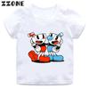 Heißer Verkauf 'Cuphead' Cartoon-Druck Lustiges Kinder-T-Shirt Sommer Kurzarm Freizeit-Oberteil ...
